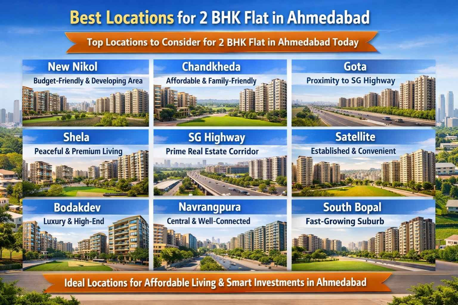 Best Locations for 2 BHK Flat in Ahmedabad - Star Realty India
